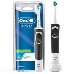 مسواک برقی اورال بی مدل VITALITY 100 CROSS ACTION رنگ مشکی به همراه یک عدد خمیر دندان