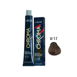رنگ مو فاقد آمونیاک کروما لاکمه Lakme Chroma Ammonia Free Permanent Hair Color 8/17 60ml