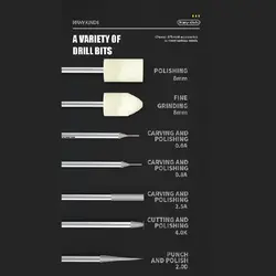 پک 7 عددی مته یدکی فرز انگشتی مینیاتوری D1