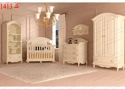 سرویس خواب نوزاد  کد 1413 شامل تخت-دکور-کمد-دراور