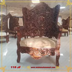 مبل سلطنتی کد 118 ست مبل 9 نفره کاملا منبت دست