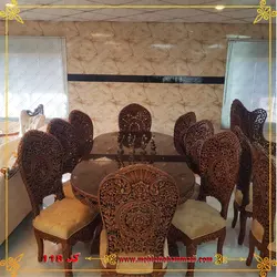 مبل سلطنتی کد 118 ست مبل 9 نفره کاملا منبت دست