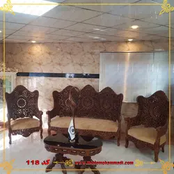 مبل سلطنتی کد 118 ست مبل 9 نفره کاملا منبت دست