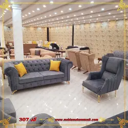 مبل چستر  لمسه دست پایه فلزی کد 307 ست 8 نفره