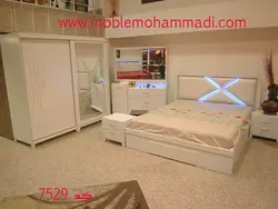 سرویس خواب ام دی اف کد۷۵۲۹شامل تخت/پاتختی/دراور/قاب اینه