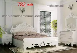 سرویس خواب ام دی اف کد۷۸۲شامل تخت/پاتختی/دراور/قاب اینه