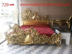 سرویس خواب کد 729چوب راش شامل تخت - دراور -قاب اینه - پاتختی