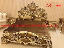 سرویس خواب کد 728چوب راش شامل تخت - دراور -قاب اینه - پاتختی