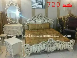 سرویس خواب کد 720چوب راش شامل تخت - دراور -قاب اینه - پاتختی