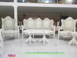 مبل سلطنتی کد 100 تمام منبت دست چوب گردو ست 9 نفره