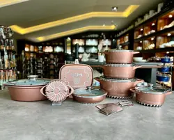 سرویس قابلمه گرانیتی 2+20 پارچه ایتالیا C کف رینگی ام جی اس