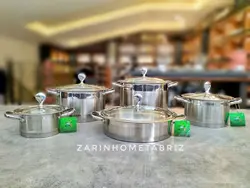 سرویس قابلمه 10 پارچه تمام استیل کف چدن ( وین تو )  Win2