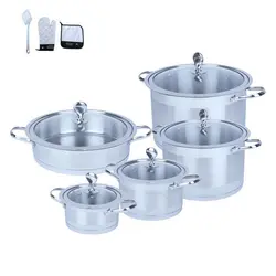 سرویس قابلمه 10 پارچه تمام استیل کف چدن ( وین تو )  Win2