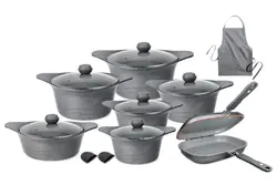 سرویس قابلمه گرانیتی 17 پارچه کره C ام جی اس MGS