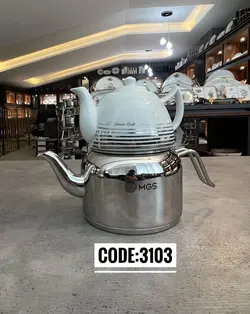 کتری قوری لوله دار 3لیتری تمام استیل کد 3103 MGS ام جی اس