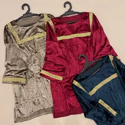 تونیک مخمل یقه هندی