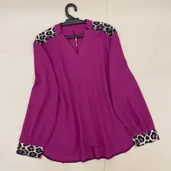 شومیز سایز بزرگ جیب پلنگی