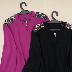 شومیز سایز بزرگ جیب پلنگی