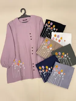 شومیز بلند گلدوزی طرح آبنبات