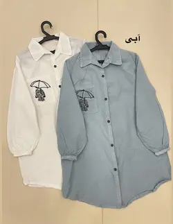 مانتو نخی جلو دکمه طرح چتر