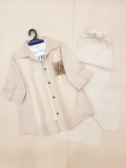 مانتو لینن جیب گلدوزی طرح کاکتوس مشکی