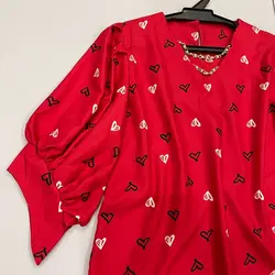 شومیز یقه زنجیری طرح قلب مینیاتوری