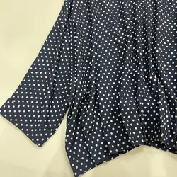 شومیز پانچ پایین پیله طرح خال خال سورمه ای