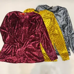 شومیز مخمل خال خالی