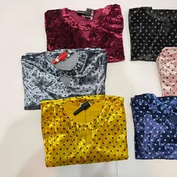 شومیز مخمل خال خالی