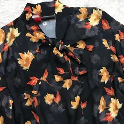 شومیز یقه کراواتی برگی پاییزی