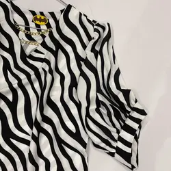 شومیز یقه کارتیه طرح زبرا