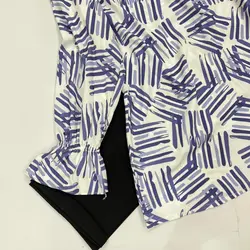 شومیز بلند یقه چین خط موازی بنفش