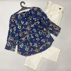 کیمونو طرح شکوفه سفید