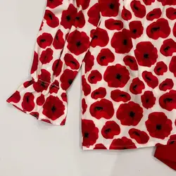 شومیز بلند یقه چین گل شقایق