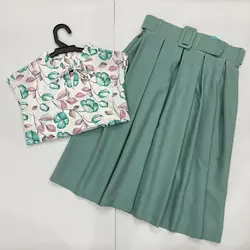 شومیز بلند یقه چین لاله سبز