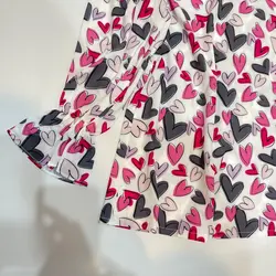 شومیز بلند یقه چین قلب رنگی