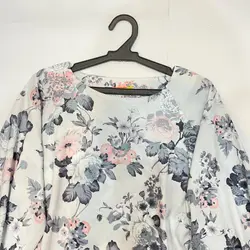 شومیز آستین واشری طرح گل محمدی