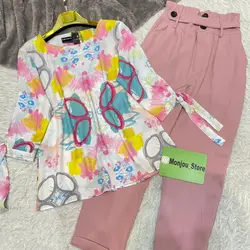 شومیز آستین بندی طرح بوم نقاشی