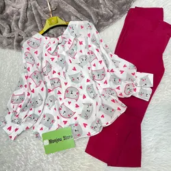 کیمونو طرح گربه سرخابی