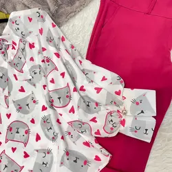 کیمونو طرح گربه سرخابی