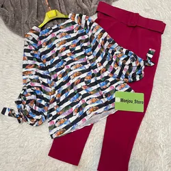 شومیز آستین واشری راه راه پر رنگی