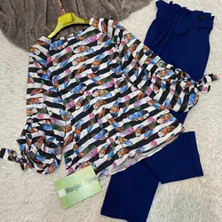 شومیز آستین واشری راه راه پر رنگی