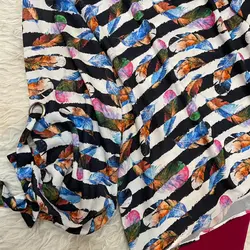 شومیز آستین واشری راه راه پر رنگی