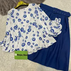 شومیز آستین واشری طرح چشم نظر