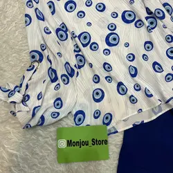 شومیز آستین واشری طرح چشم نظر