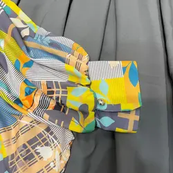 کیمونو طرح برگریزان زرد