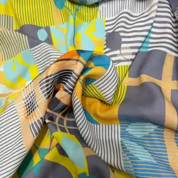 کیمونو طرح برگریزان زرد