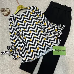 شومیز آستین واشری طرح توپ طلایی