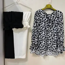 کیمونو مدل آستین کش طرح پلنگی مشکی