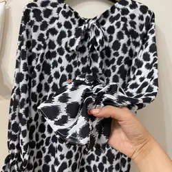 کیمونو مدل آستین کش طرح پلنگی مشکی